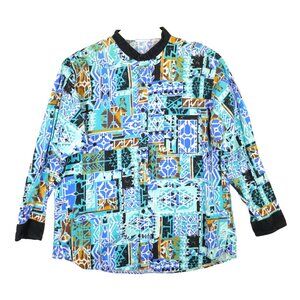 Cowboy’s Only Western Shirt Mens XL Aztec Band Collar Long Sleeve Button Up USA